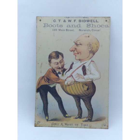 Metal Art Victorian Seamster "Only a waist of time"  Boots & shoes Norwich CT - Picture 1 of 10